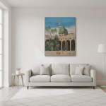 Al-Masjid an-Nabawi Peinture à l’huile Originale – Art mural islamique