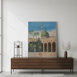 Al-Masjid an-Nabawi Peinture à l’huile Originale – Art mural islamique