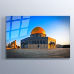فن جداري زجاجي لقبة الصخرة في القدس وديكور منزلي إسلامي